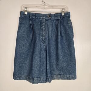 1980s Charter Club Womens Totally 80s Pleated Baggy High Rise Denim Shorts Sz 12